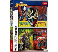 Trefl 2in1: Marvel Spiderman, Spider-Man's Day and Night-2 x 200 Pieces-Set of Two Jigsaw Puzzles for Boys, Multicoloured, 13314