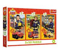 Trefl 3-in-1 Puzzle: Fireman Sam, The Fire Station Team - 3 x 50 Pieces, 3 Puzzle Set for Children from 4 Years