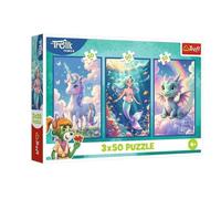 Trefl 3-in-1 Puzzle: The Treflik Family, Together in a Colourful World - 3 x 50 Pieces, Triple Puzzle Set for Children from 4 Years