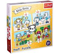 Trefl 34372 Tag der, Kätzchen 12 to 24 pieces, 4 sets, for children aged 3, Day of Kicia Kocia Kittens Kicia Kocia