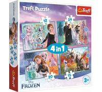 Trefl 34381 4-in-1 Disney Frozen 2 Puzzle Print for Children from 3 Years Puzzle, The Incredible World Disney Frozen 2