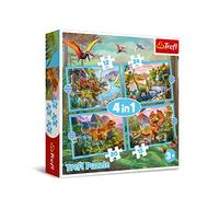 Trefl 34609 4-in-1 4 12 to 24 Elements Puzzle with Dinosaurs, Various Difficulty Levels, Entertainment for Children from 3 Years, Extraordinary Dinos