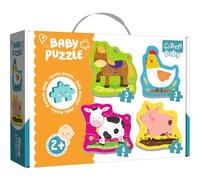 Trefl 36070 Tiere auf dem Lande From 3 to 6 parts, 4 sets, Baby Classic, for children aged 2 and over jigsaw puzzle, multicoloured
