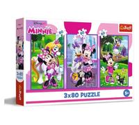 Trefl - 3in1 puzzle: Disney, Minnie and Friends - 3 x 80 Pieces, Set of Three puzzles for children from 5 years old