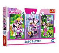 Trefl - 3in1 puzzle: Disney, Minnie and Friends - 3 x 80 Pieces, Set of Three puzzles for children from 5 years old