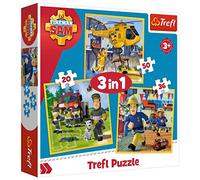 Trefl 5900511348446 Puzzle, Fireman Sam in Action, 20 to 50 Pieces, 3 Sets, for Children from 3 Years