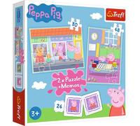 Trefl 90600 "Peppa's Day 2-in-1 Puzzle with Memory