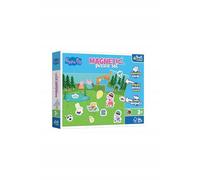 Trefl 93164 Magnetic Coloured Magnets, Scene Inspiration Cards Characters, for Children from 3 Years, Magnetic Puzzle Set: Peppa Pig, Peppy's Games