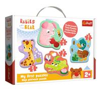 Trefl Babies and the Bear 36135 Large Shaped Jigsaw Puzzles for Toddlers, 2 to 5 Pieces, for Children from 2 Years, Multicoloured,
