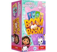 Trefl - Boom Boom, Gabby's Dollhouse - Dynamic Family Game, Game for the Whole Family, Card Game with Heroes of the TV Series Gabby's Cat House, for Children from 6 Years