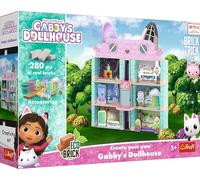 Trefl - Brick Trick Gabby's Dollhouse: Gabby's Dollhouse - Build Brick, Eco Brick Blocks, 280 Bricks, Reusable, Creative Kit for Kids Ages 5+