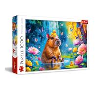 Trefl - Capybara - Puzzle 1000 Pieces - Puzzle with a Capybara in front of a Waterfall, for Adults and Children from 14 Years