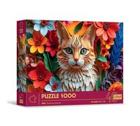 Trefl - Cat 3D Effect, Cat-1000 Pieces-40th Anniversary, Art Paper Art, Premium Puzzle for Adults and Children from 14 Years, Multicoloured, 40040