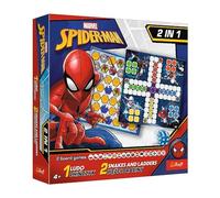 Trefl - Chinese, Snakes and Ladders: Spider-Man - Game 2in1, Family Board Game with Marvel Superhero, Double Sided Board, Simple Rules, Classic Game for Adults and Children from 4 years