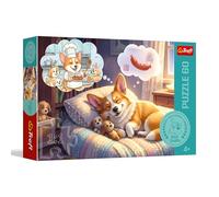 Trefl - Corgi in Dreamland - 60 Pieces - Colourful Animal Puzzle, Creative Entertainment, Fun for Children from 4 Years