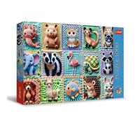Trefl Crochet Animals 1000 Jigsaw Puzzle, Premium Plus, Tea Time 27"x19" A Series of Painted Nostalgic Pictures, Perfect Matching of Elements, for Adults and Children from 14 Years Old