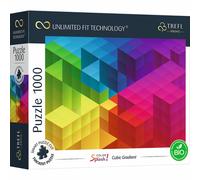 Trefl 10700 1000 Elements, Thickest Cardboard, Organic, Colourful Gradient, Colours, Rainbow Puzzle, Entertainment for Adults and Children from 12 Years, Puzzle Colour Splash: Cubic Gradient
