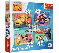 Trefl - Despicable Me 4, Crazy Minions - 4-in-1 Jigsaw Puzzle from 35 to 70 Pieces - Colourful Puzzles with Cartoon Characters, Leisure for Children from 4 years old
