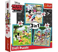 Trefl 34846 Disney from 20 to 50 pieces 3 sets for children from 3 years old Puzzle, Mickey Mouse with Friends Mickey Mouse and Friends