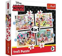 Trefl Disney Minnie Mouse 4 in 1 Puzzle Set - 12, 15, 20 & 24 Pieces - Minnie Mouse & Friends Puzzles for Children - For Ages 3+