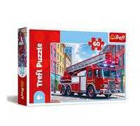 Trefl - Fire Engine - Puzzle 60 Pieces - Colourful Puzzle with Vehicles, Creative Entertainment, Fun for Children from 4 Years