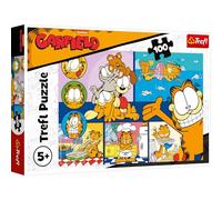 Trefl - Garfield, Lazy Garfield - Puzzle 100 Pieces - Puzzle with Cartoon Figures, Creative Entertainment, Fun for Children from 5 Years