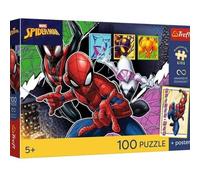 Trefl - Heroic Spider - 100 Elements - Colorful Puzzle with Fairy Heroes, Combine with Yourself, Unique Poster in Set, Creative Entertainment, Fun for Children from 5 years