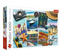 Trefl Holiday Postcards - 1000 Piece Jigsaw Puzzles for Adults & Children Aged 12+ - Europe Summer Holiday Destinations Puzzle