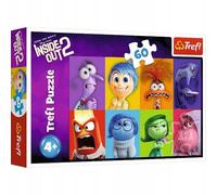 Trefl - Inside Out 2, Recognize Emotions - Puzzle 60 Pieces - Colourful Puzzle with Heroes of the TV Series, Creative Entertainment, Game for Children from 4 Years