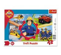 Trefl, Jigsaw Puzzle Frame Puzzle with Underlay 15 Pieces A Day with Fireman for Children Aged 3+