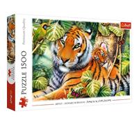 Trefl 1500 Piece Adult Large Two Ferocious Tigers Family Forest Jigsaw Puzzle