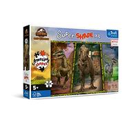 Trefl Junior - Jurassic Park: Chalk Camp, Colorful Dinosaurs - Puzzle 104 XL Super Shape - Crazy Shape Puzzles, Large Elements, Colorful Dinosaur Puzzles
