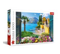 Trefl Lake Como View - 1000 Piece Jigsaw Puzzle - Puzzle Game with a Beautiful View from a Window of the Italian Countryside, for Adults and Children from 14 Years