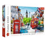 Trefl London Street - 1000 Piece Jigsaw Puzzles for Adults & Children Aged 12+ - Double Decker Bus & Big Ben Puzzle