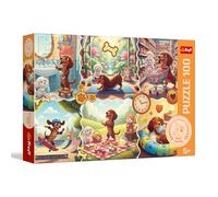 Trefl - Long Dachshund Day - 100 Elements - Colorful Animal Puzzles, Creative Entertainment, Fun for Children from 5 years