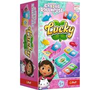 Trefl - Lucky, Gabby's Dollhouse - Dynamic Card Game, Hero Cards Fairy Tale Cat House Gabi, Rubber Fish, Fast Family Game, Family Game for Adults and Children from 5 Years