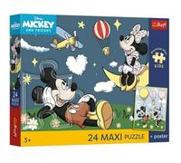 Trefl - Mickey Mouse and Friends, Friends of Mouse - Puzzle 24 Maxi - 24 Large Elements, Unique Poster, Creative Entertainment, for Children from 3 years