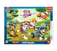 Trefl - PAW Patrol, Performance Dog Tricks - Frame Puzzle for Toddlers, 25 Large Elements, Frame and Rigid Pad for Children from 4 years