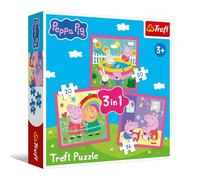 Trefl Peppa Pig, Peppa and Her Friends - 3-in-1 Jigsaw Puzzle, 3 Puzzles, 20 to 50 Pieces - Various Difficulty Levels, Entertainment for Children Aged 3+