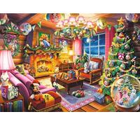 Trefl Premium Plus Quality, Disney Christmas Cottage-1000-Piece, Character Puzzles Series, for Adults and Children 14+ Years, Multicoloured, 10916