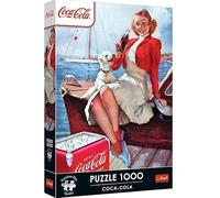 Trefl Premium Plus Quality - Puzzle Coca-Cola: Break - 1000 Elements, Series Puzzle Series with Laughter Woman Drinker Coca-Cola on the Lake, for Adults and Children from 14 Years