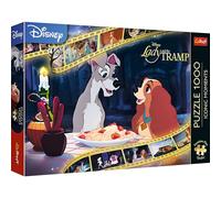 Trefl Premium Plus Quality - Puzzle Iconic Moments: Susi and the Tramp - 1000 Elements, Puzzle Series with Favourite Heroes, Ideal Adaptation of Pieces, for Adults and Children from 12 Years