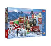 Trefl Premium Plus Quality - Puzzle Tea Time: Christmas Train - 1000 Elements, Nostalgic Painting Series for Adults and Children from 14 years