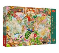 Trefl Antique World Map 1000 Jigsaw Puzzle, Premium Plus, Tea Time 27"x19" A Series of Painted Nostalgic Pictures, Perfect Matching of Elements, for Adults and Children from 12 Years Old