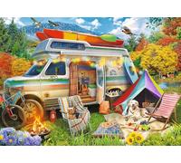 Trefl Premium Plus Quality Tea Time Puzzle - Camper Van - 500 Pieces - Nostalgic Painted Images Series - Perfect Match Pieces for Adults and Kids Ages 10+
