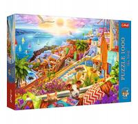 Trefl Premium Plus Quality - Tea Time Puzzle - Glimpse of Santorini - 1000 Pieces, Series of Painted Nostalgic Images, Perfectly Matching Tiles, for Adults and Children from 12 Years