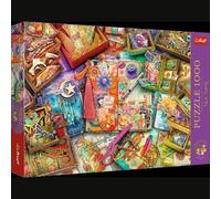 Trefl Premium Plus Quality Tea Time Puzzle - Journalist's Desk - 1000 Pieces, Series of Painted Nostalgic Images, for Adults and Children from 12 Years