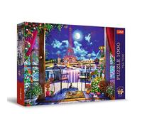 Trefl Premium Plus Quality - Tea Time Puzzle - Paris in the Moonlight - 1000 Pieces, Series of Painted Nostalgic Images, for Adults and Children from 12 Years
