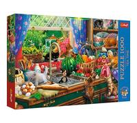 Trefl Premium Plus Quality Tea Time Puzzle - Playful Kittens - 1000 Pieces, Series of Painted Nostalgic Images, Perfectly Matching Tiles, for Adults and Children from 12 Years