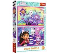 Trefl Puzzle - Gabby's Dollhouse: Fun with Gabby - Set of 2 (2x24 pcs) - Ages 3+